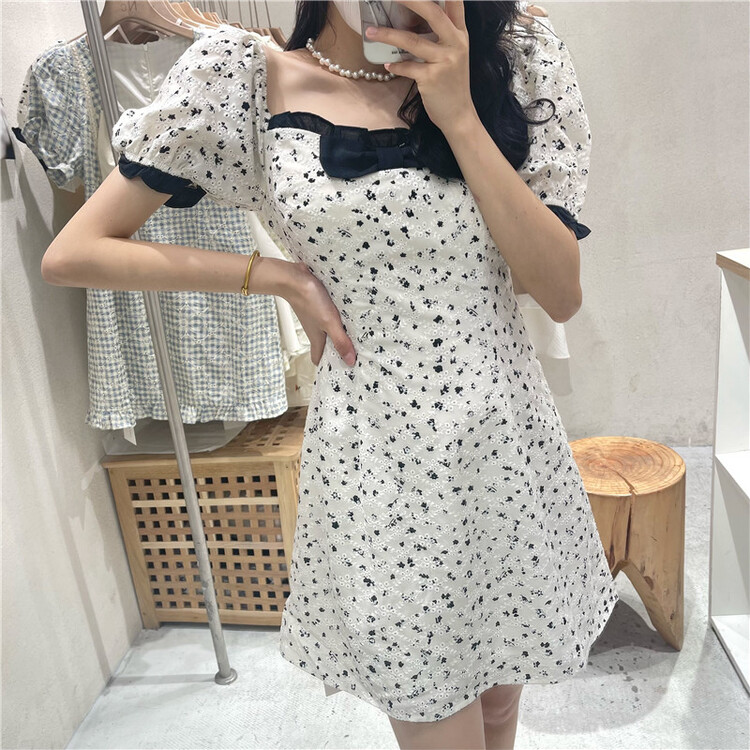 [NC editorial n (new color] Korean style small fragrance sweet bow dress q9286# zxx