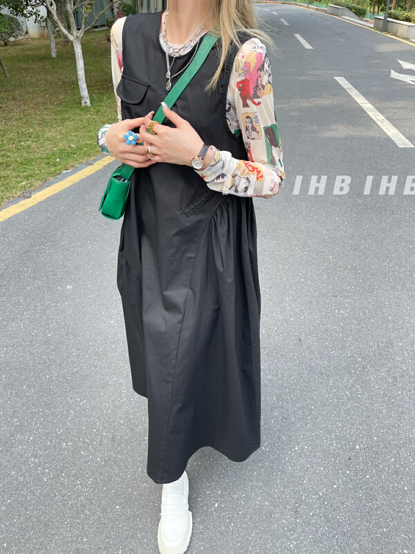 goods in stock! New in early summer! [I style] Korean style large swing vest dress 8153# ozq
