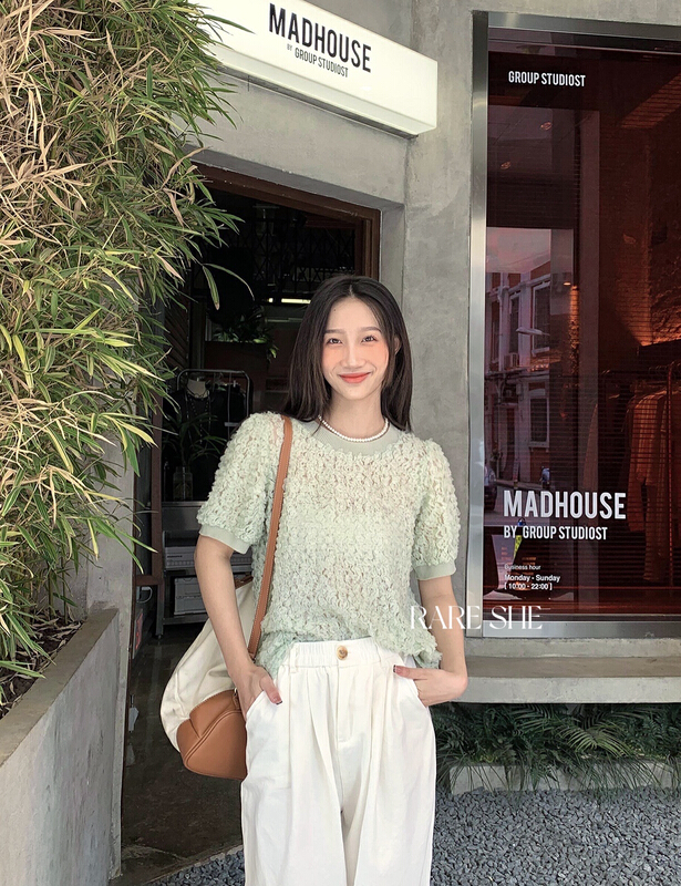 [rare she] stand collar lace flower lace shirt 5165# LSW