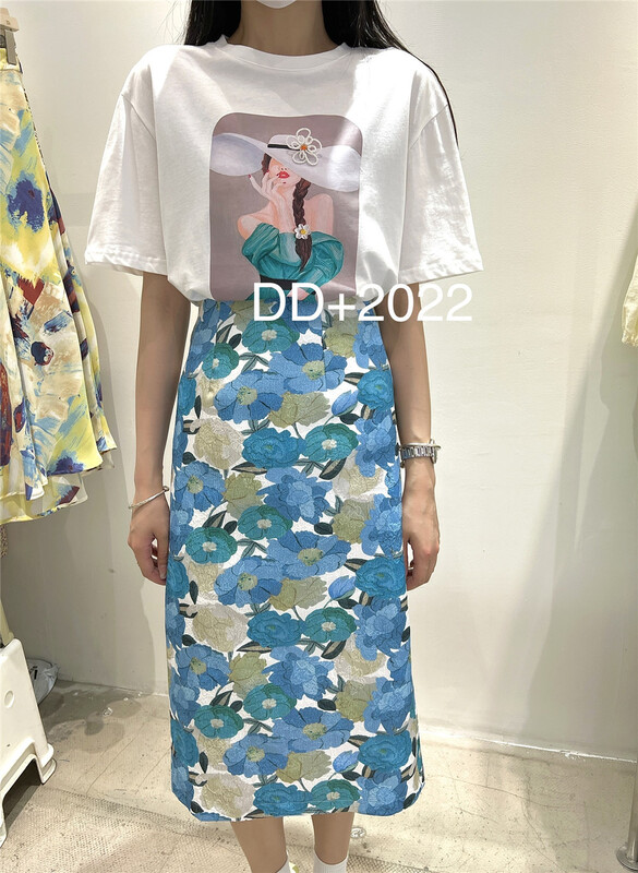 New in early summer! [DD +] advanced fashion elegant flower skirt 228070# XJ