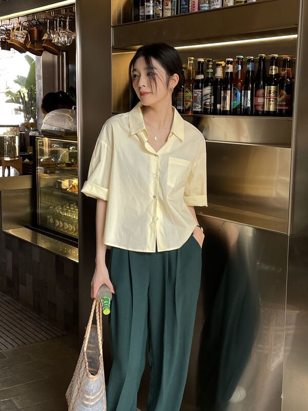 [clean space] Korean version of simple, loose and versatile shirt 30598# CLS