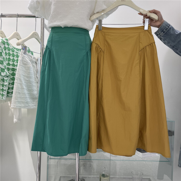 goods in stock! New in early summer! [Nai mi'er] Korean high waist net version medium and long slim skirt (only selling skirt) 2033# LSW