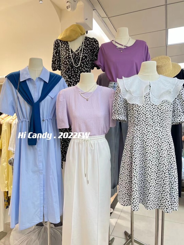 goods in stock! New in early summer! [hi candy] Korean shirt collar single breasted loose dress (with shawl) b7359# lwy