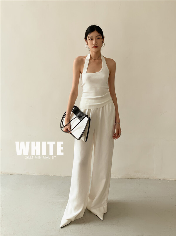 [white] simple and versatile basic vest / sling 76123# XYJ