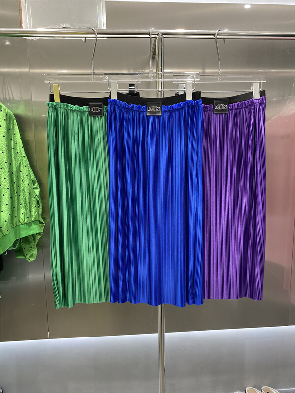 [Eric] bright color pleated skirt 0018# ozq