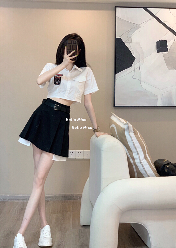 [Hello Miss] Korean high waist slim skirt (with belt) ys1-813# PCZ