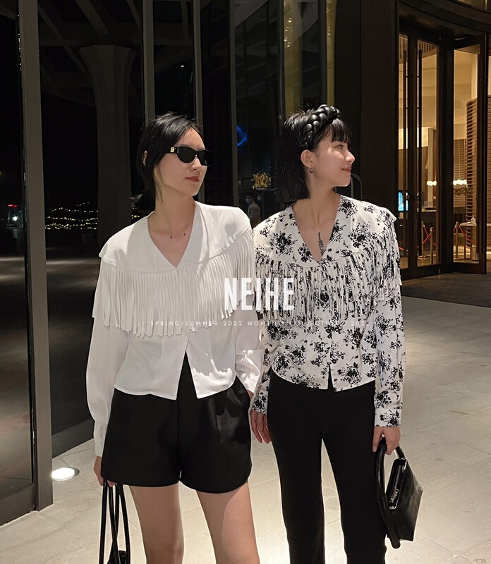 goods in stock! New year in early spring! [neihe] tassel shawl floral shirt 22087# zxx