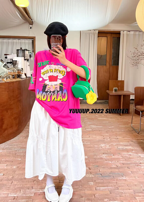 [yuup] Korean alphabet printed short sleeve T-shirt 622139# LSL