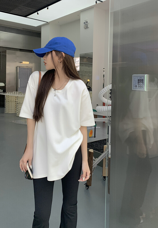 [11An] simple solid color versatile short sleeve T-shirt a6339# LSL