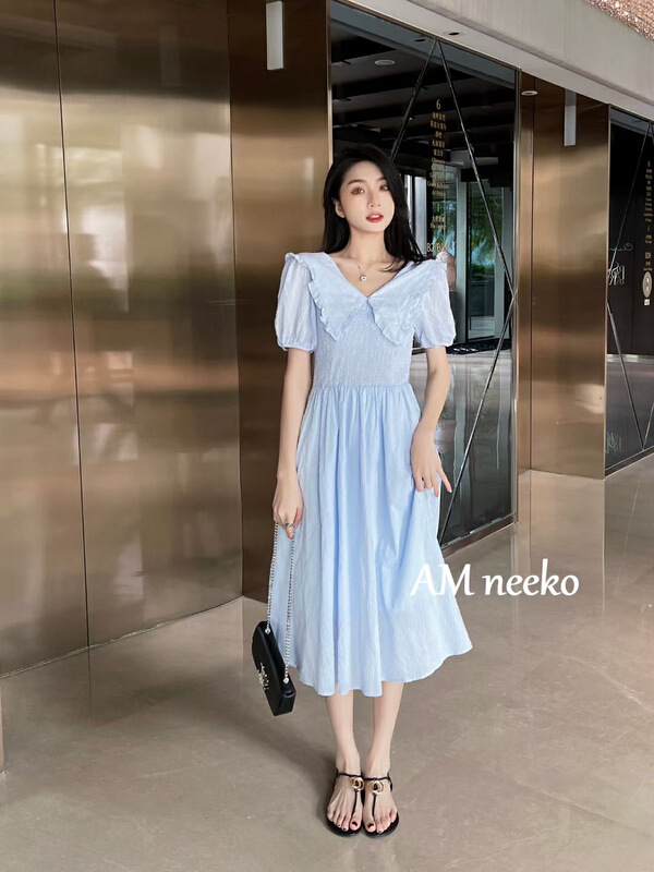 [neeko] Mori style large V-neck dress 3380# PCZ