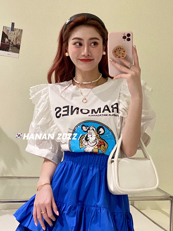 [Hanan] Korean versatile loose short sleeve T-shirt ys1-6119# LSL