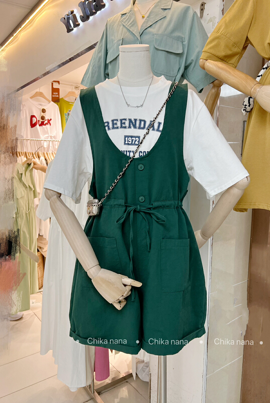 [Yi Jia Yi] Korean casual versatile waist closing Jumpsuit 9163# cqw