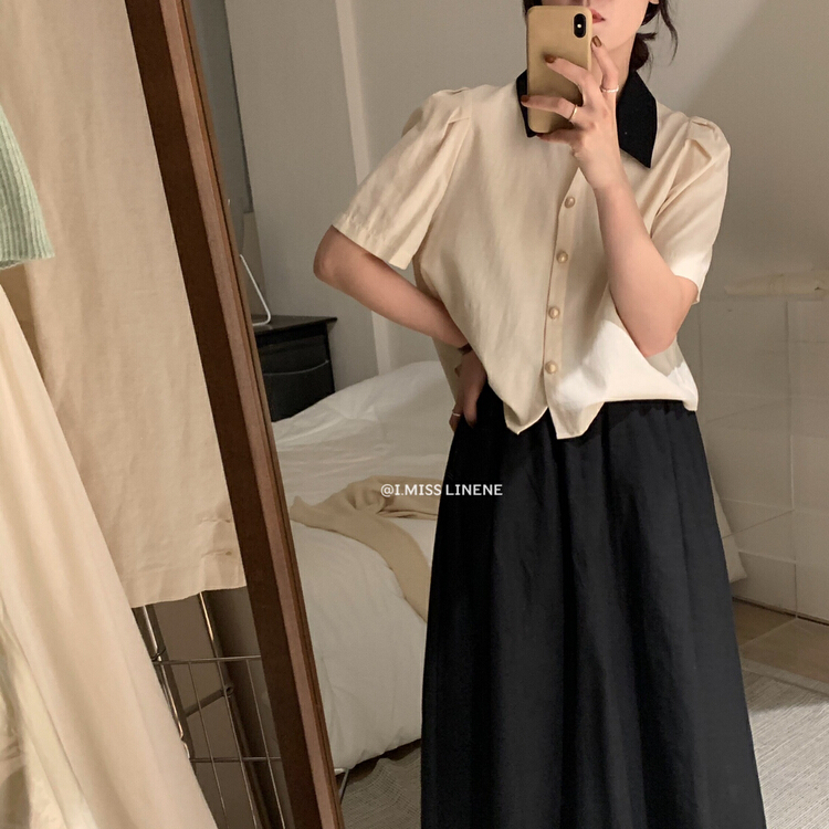 New in early summer! [Imiss] contrast fashion single breasted blouse (excluding matching) cx10052# LSW