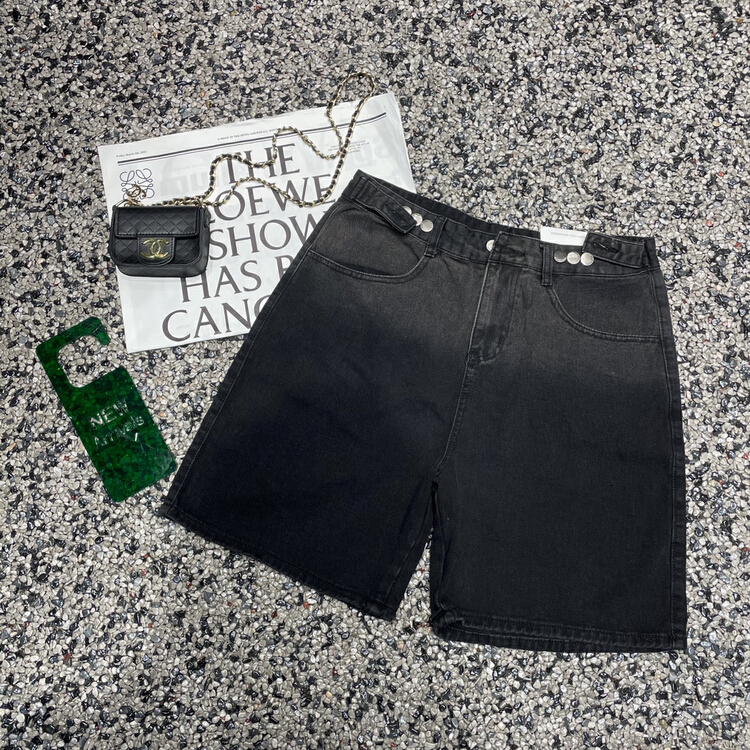 New in early summer! [EUA European and American trend] black gradient versatile fashion denim shorts 2022-1# XYY