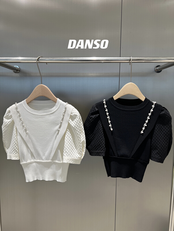 New in early summer! [DS] sweet Feng Shui diamond bubble sleeve T-shirt 51912d# XYJ
