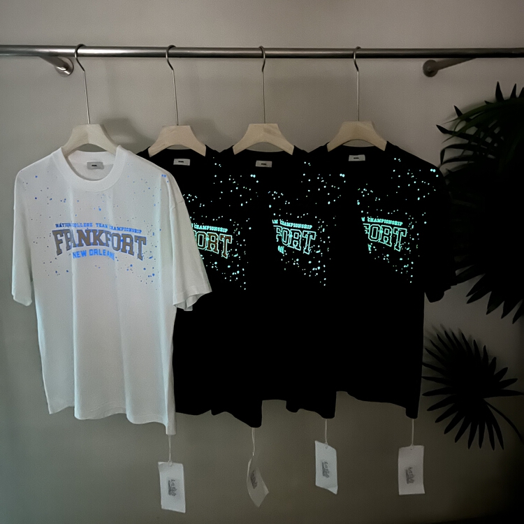 New in early summer! [maibia] luminous fluorescent letter short sleeve T-shirt tn2880# ZZL