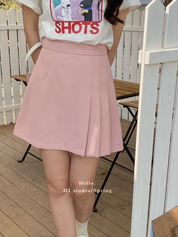 New year in early spring! [h2-studio] Korean high waist slim pleated skirt a257# HBx