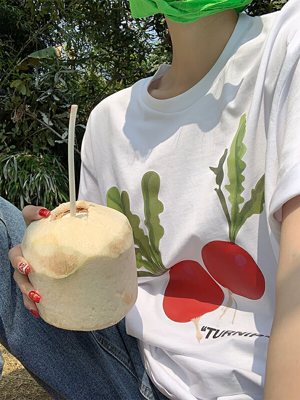 New in early summer! [Yuanxi · elements] funny Han Mei fashionable minority vegetable loose short sleeve T-shirt 1846# WTT