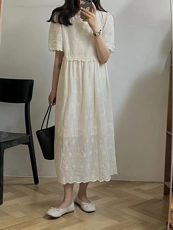 New in early summer! [tototellme] Korean style embroidered dress 20395# HBx