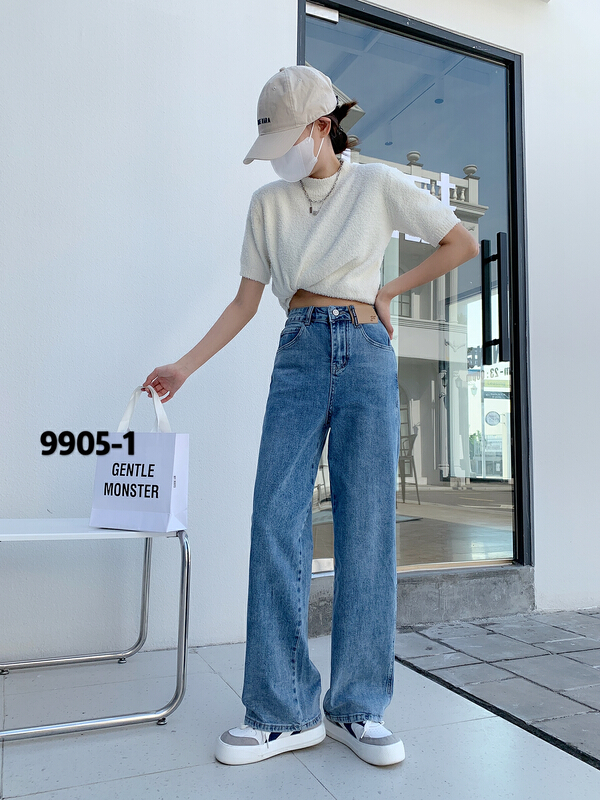 New year in early spring! [Mina] spring 2022 cotton elastic floor mopping jeans 9905-1# LSW