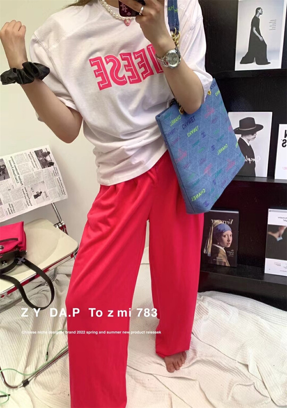 goods in stock! New in early summer! [ZY] back elastic and versatile wide leg casual pants 799# WTT
