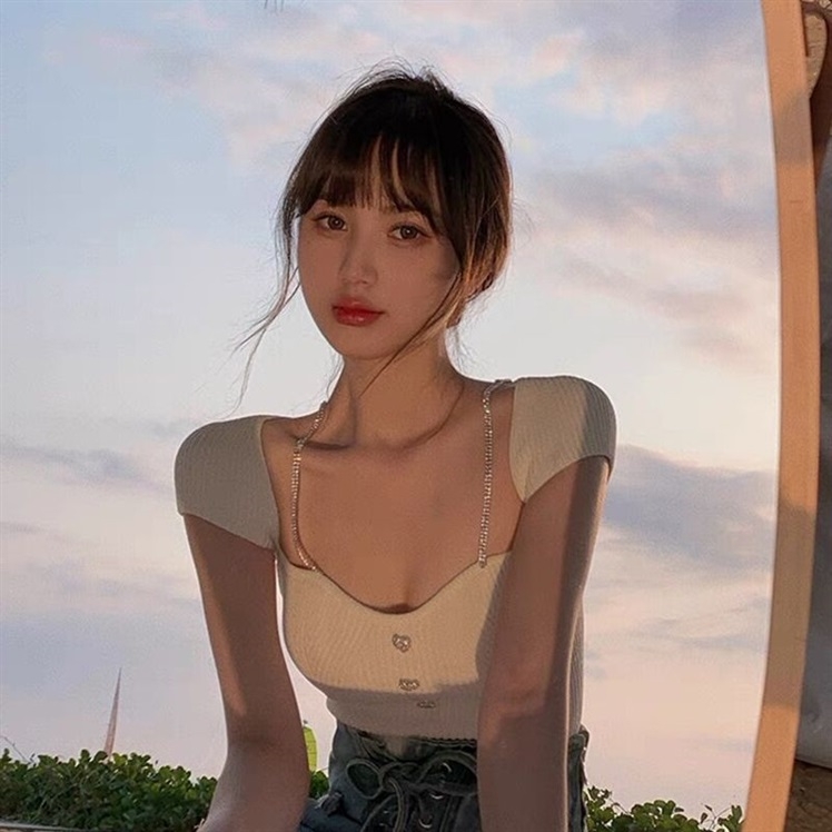 [pan] clavicle handmade love diamond chain shows thin and versatile sweater 00465# PCZ