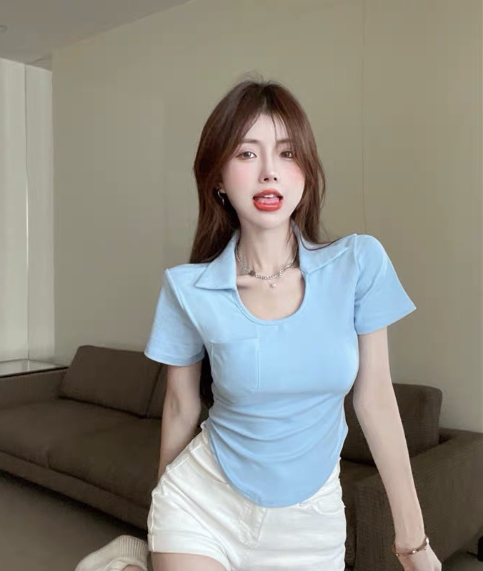 [blue show] simple and versatile solid short sleeve T-shirt 1011\lsw