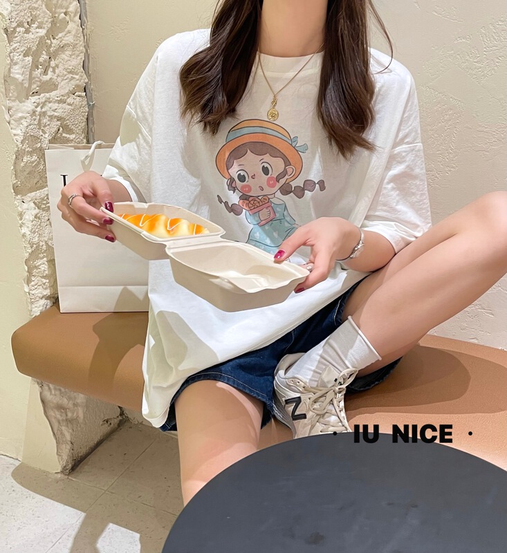 New year in early spring! [IU nice] graphic print comfortable short sleeve T-shirt ys1-3011\ll