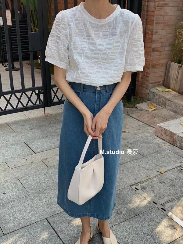 New in early summer! [MSTUDIO MANSA] Korean simple Lingge small shirt 606# ll