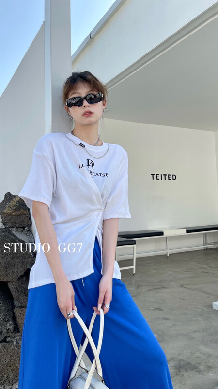 [gg7] letter embroidery personalized short sleeve T-shirt 3347# WPL