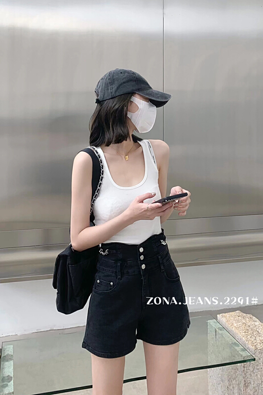 [zona] Korean high waist and thin denim shorts ys1-2291# ozq