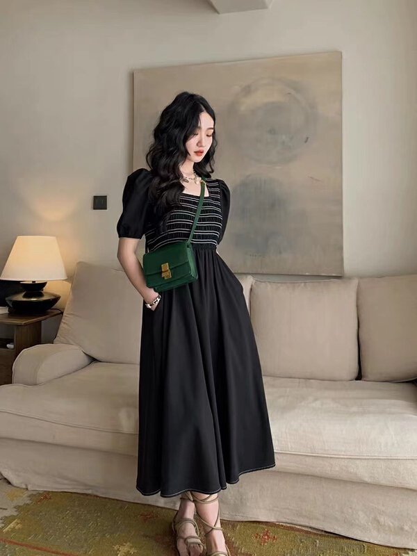 Fashion square collar design dress 81215# zxx