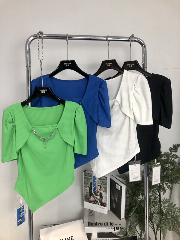 New year in early spring! [Fanfan fan] Korean Ladies' chain design Short Sleeve T-shirt 1159# zxx