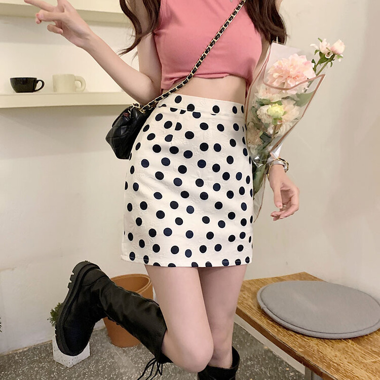 New in early summer! [kakajia] Korean version of slim wave point High Waist Hip Wrap Skirt 2011# ozq