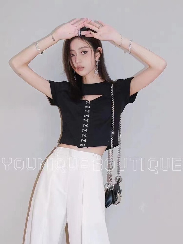 New year in early spring! [yipinhan] hollow out design Short Sleeve T-shirt 98939# PCZ
