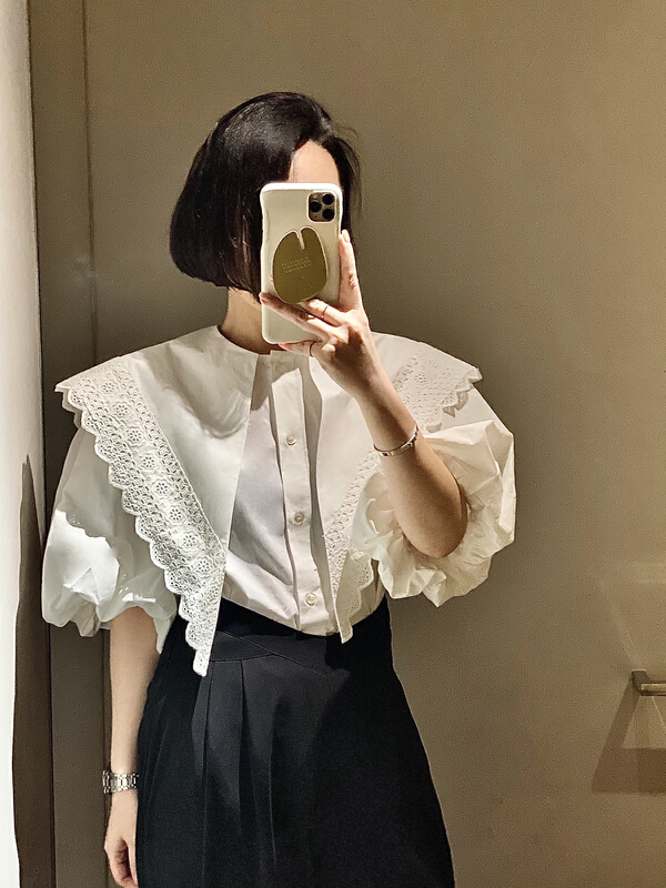 New in early summer! [cotton candy] aging temperament fashion shirt 22s390# XJ