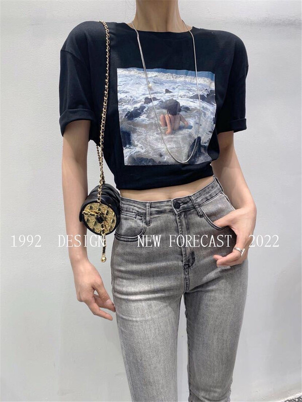 [1992] letter print loose short sleeve T-shirt 3795# XYJ