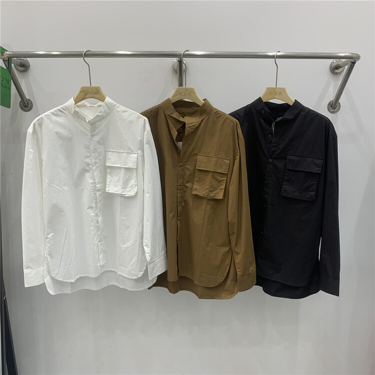 New year in early spring! [RKK] simple solid color single Pocket Shirt ys1-s03# ZZL