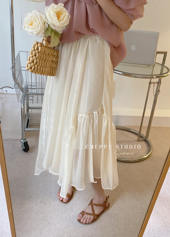 [cherry studio] fairy glittering irregular silk skirt 5223# HBx