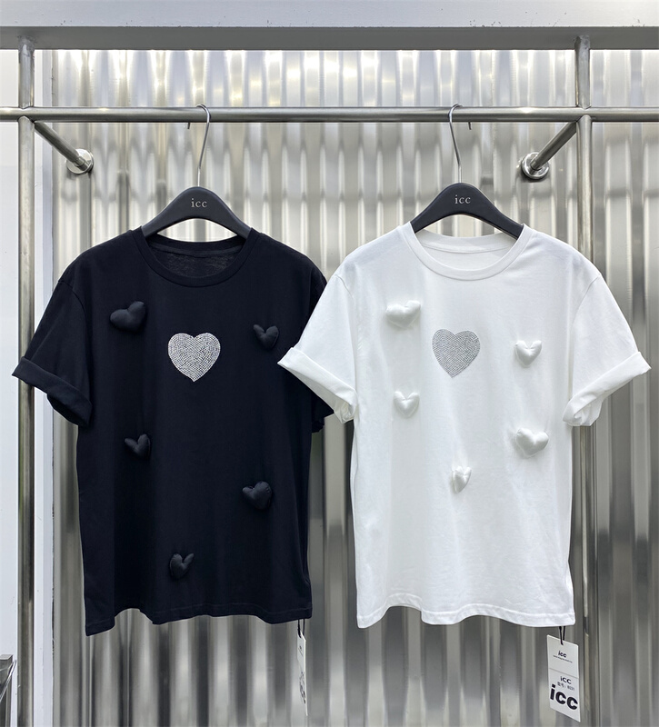 New in early summer! [ICC] Korean Pullover love short sleeve T-shirt 8032# WTT