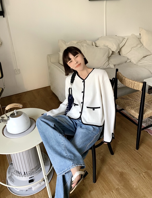New year in early spring! [DTU] color blocking fashion Vintage knitted cardigan 52078# LSL