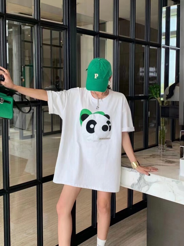 New year in early spring! [didi] Korean Pullover panda short sleeve T-shirt 5070# ozq