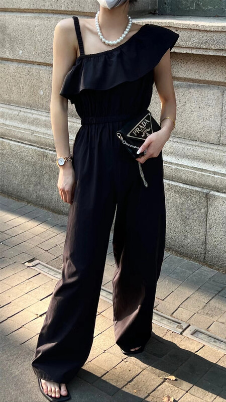 goods in stock! New in early summer! [one] fashionable simple solid color Jumpsuit 18167# ozq