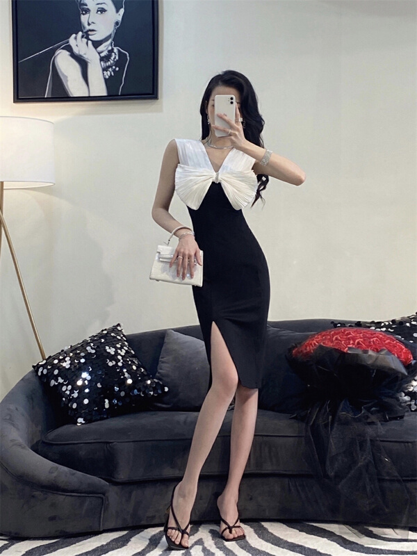 New in early summer! [Shibuya 109] little woman's sleeveless bow thin dress s3966# JJ