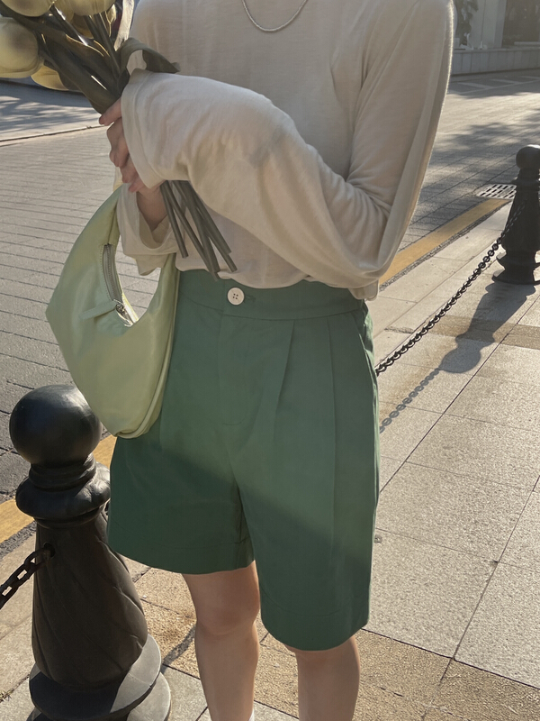 New year in early spring! [on line] high waist, slim and versatile 5-point casual shorts 36107# jhy