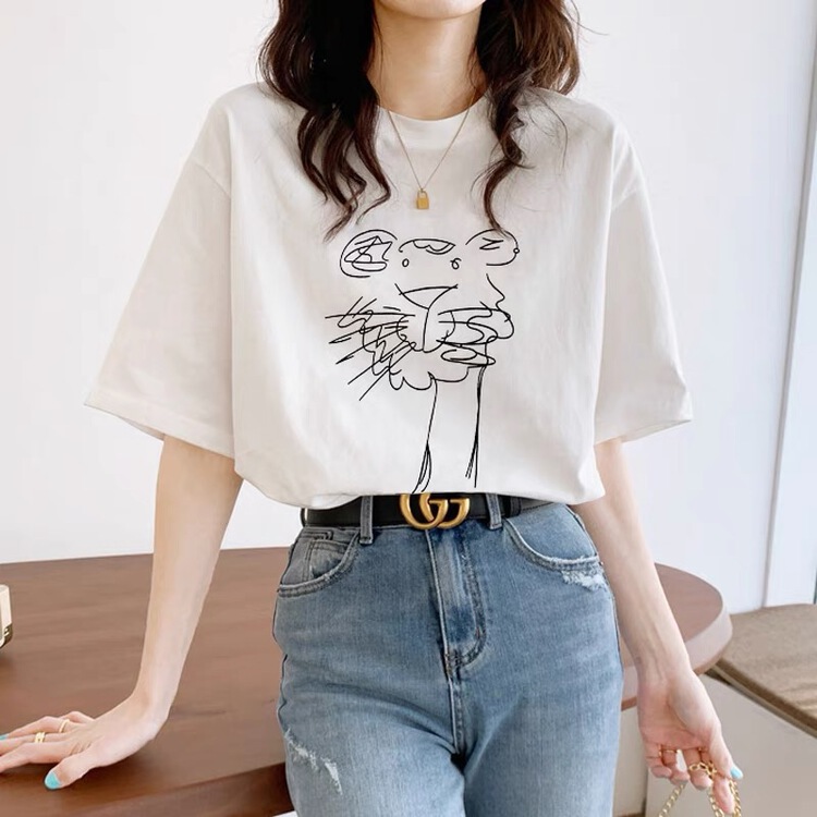 New in early summer! [Mido] Korean fashion multicolor tiger versatile short sleeve T-shirt 6061# LSL