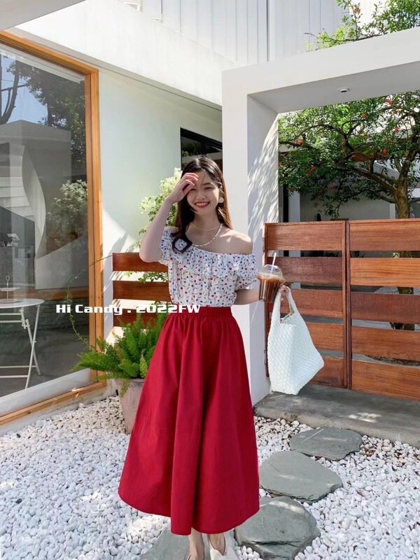 goods in stock! New in early summer! [hi candy] Korean fashion one shoulder shirt 87358# lwy