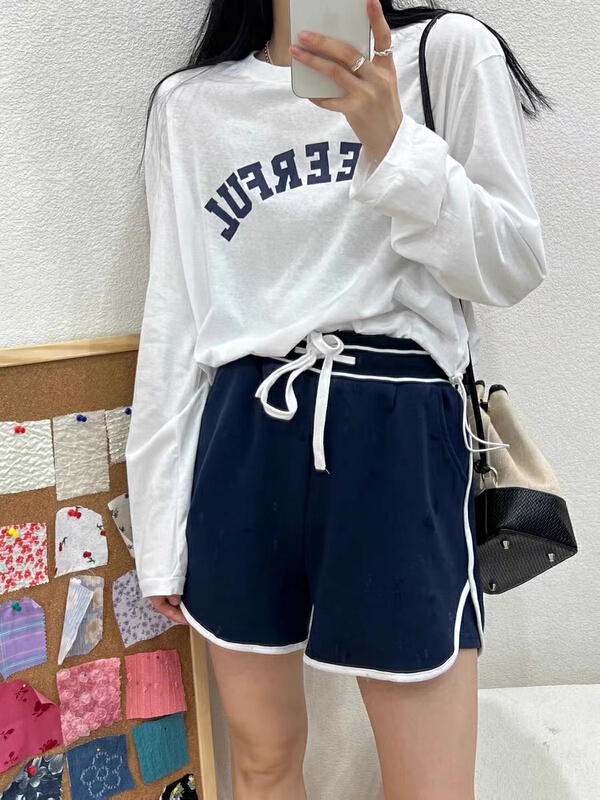 [Huaxi] Korean letter sunscreen shirt + sports and leisure shorts two-piece suit 9045# PCZ