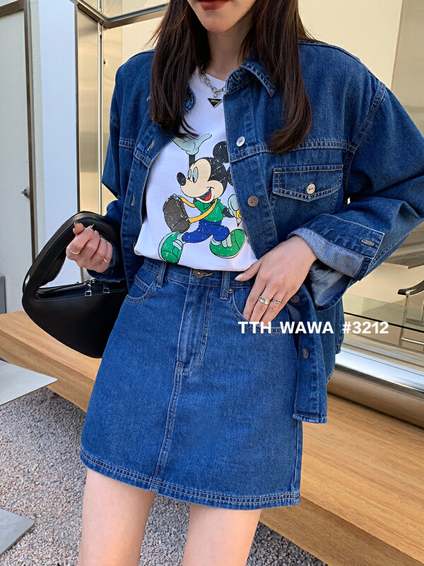 New year in early spring! [Wawa] Korean casual loose and versatile denim shirt 03212# ozq