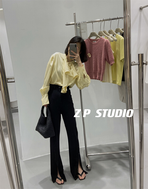 [z.p studios] simple and personalized split fit trousers 9033# zjy